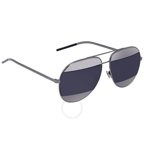 Dior Grey Silver Mirror Pilot Unisex Sunglasses  